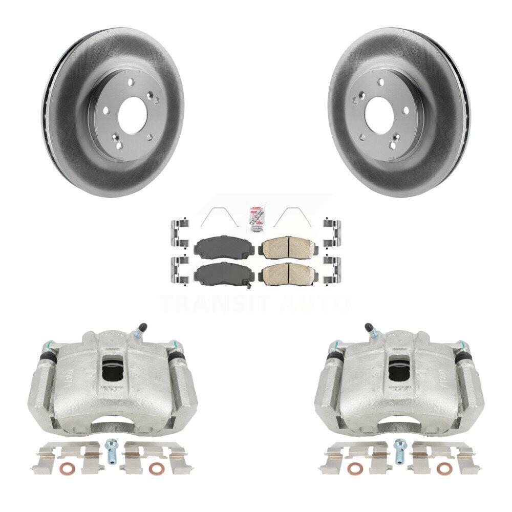 Front Disc Brake Caliper Coated Rotors And Ceramic Pads Kit For Honda Accord Acura TL TSX CL KCG-100146N by Transit Auto