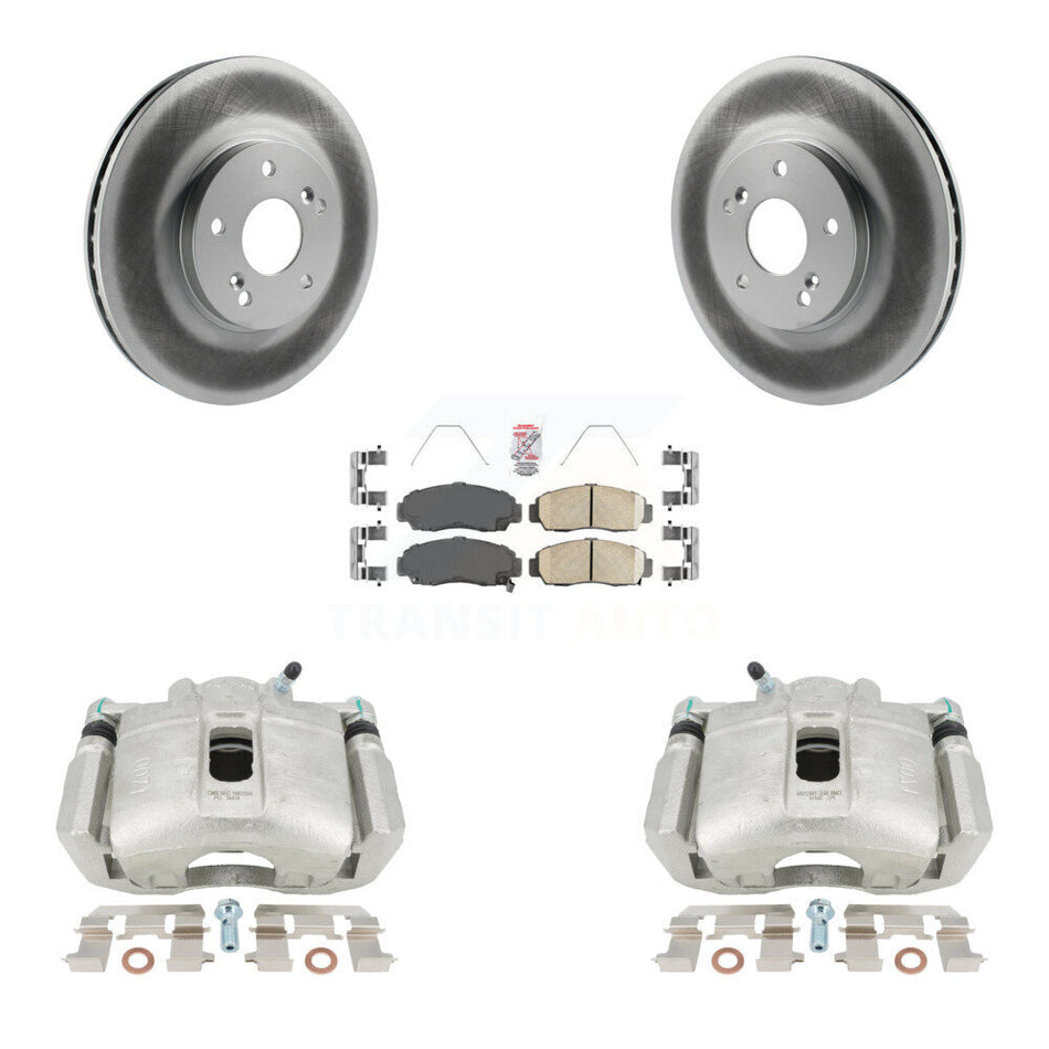 Front Disc Brake Caliper Coated Rotors And Ceramic Pads Kit For Honda Accord Acura TL TSX CL KCG-100146N