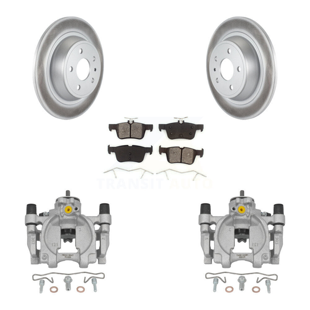 Rear Disc Brake Caliper Coat Rotor And Semi-Metallic Pad Kit For Ford Fusion Lincoln MKZ KCG-100146S