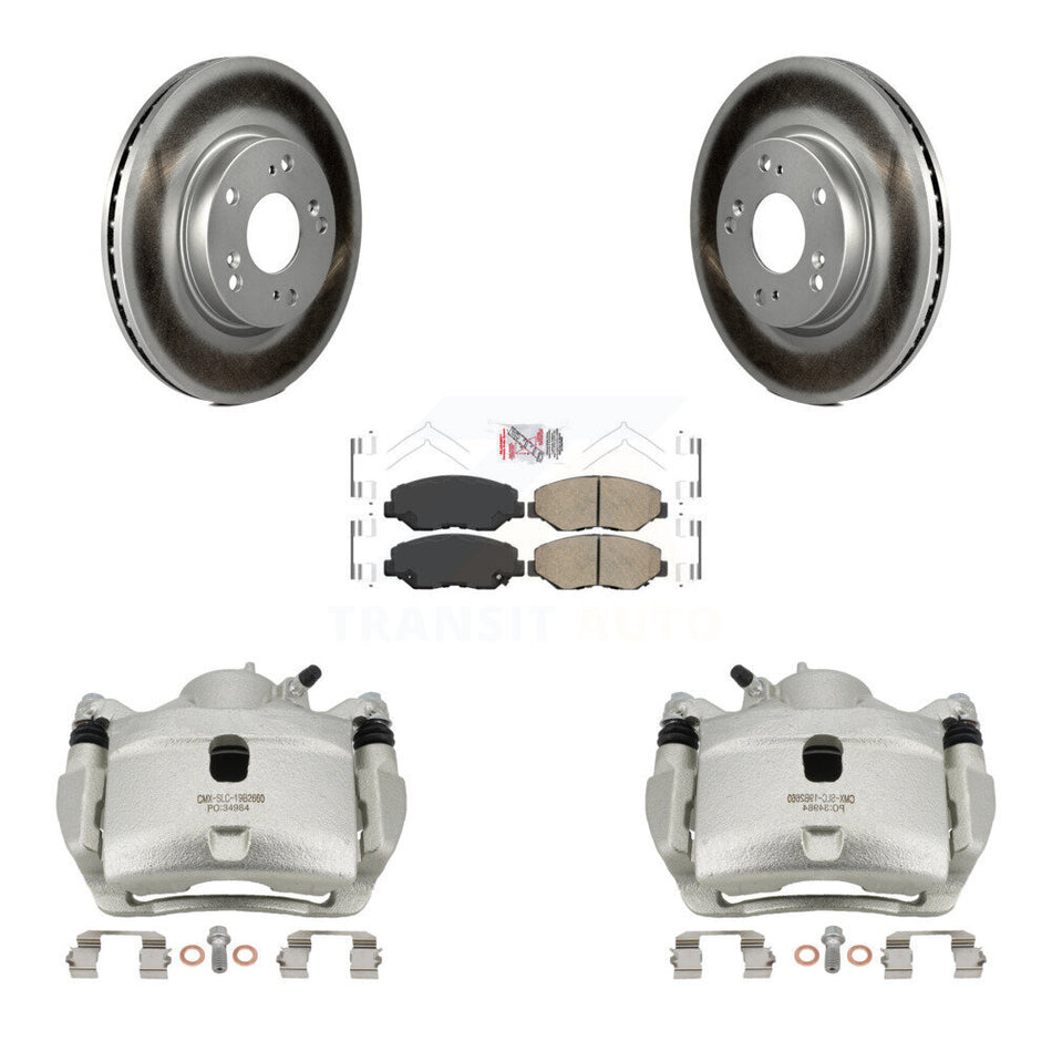 Front Disc Brake Caliper Coated Rotors And Ceramic Pads Kit For 2013 Acura ILX 2.0L KCG-100147N