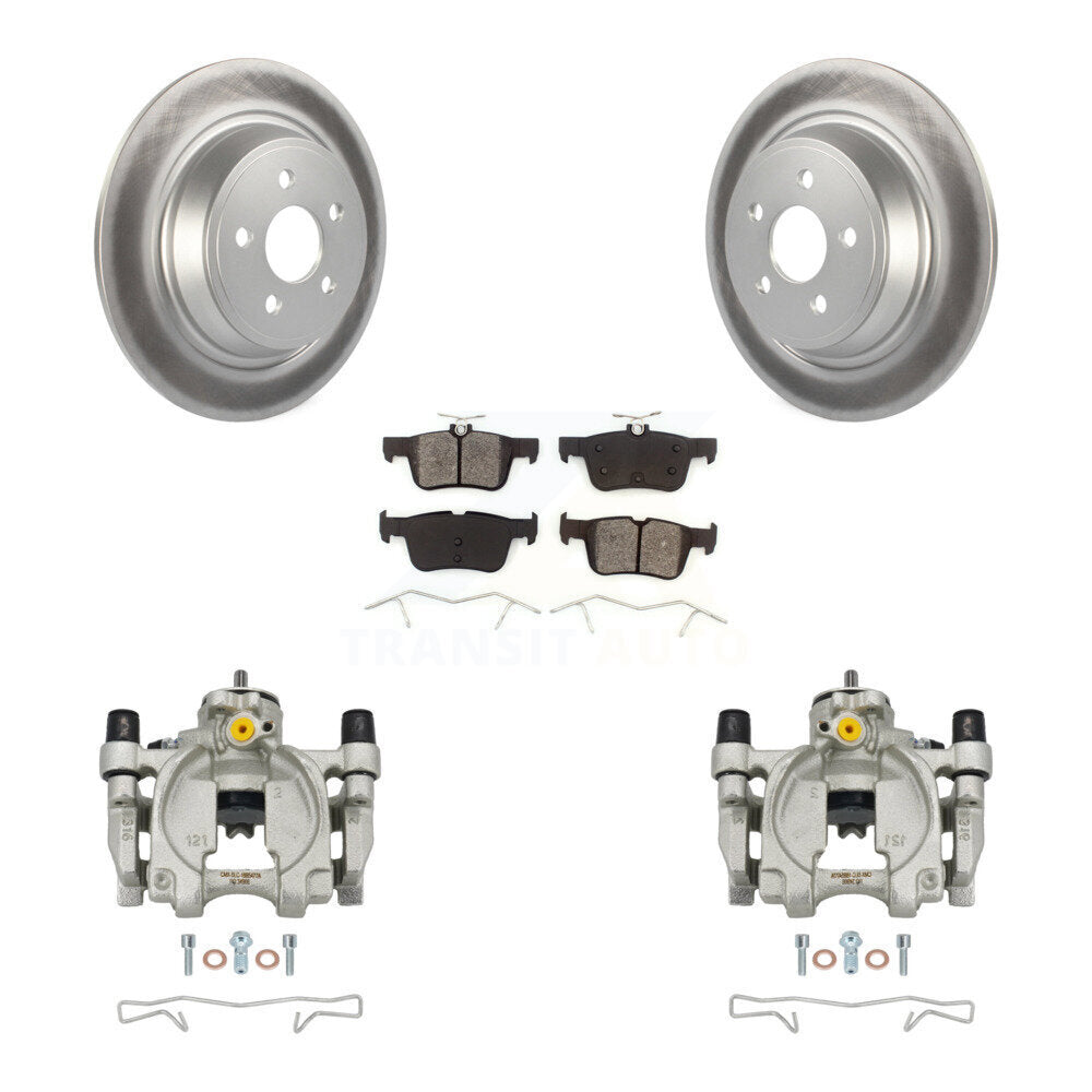 Rear Brake Caliper Coat Rotor & Semi-Metallic Pad Kit For Ford Edge Lincoln MKX Nautilus KCG-100147S