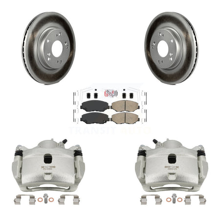 Front Disc Brake Caliper Coated Rotors And Ceramic Pads Kit For 2013 Acura ILX 2.0L KCG-100148N