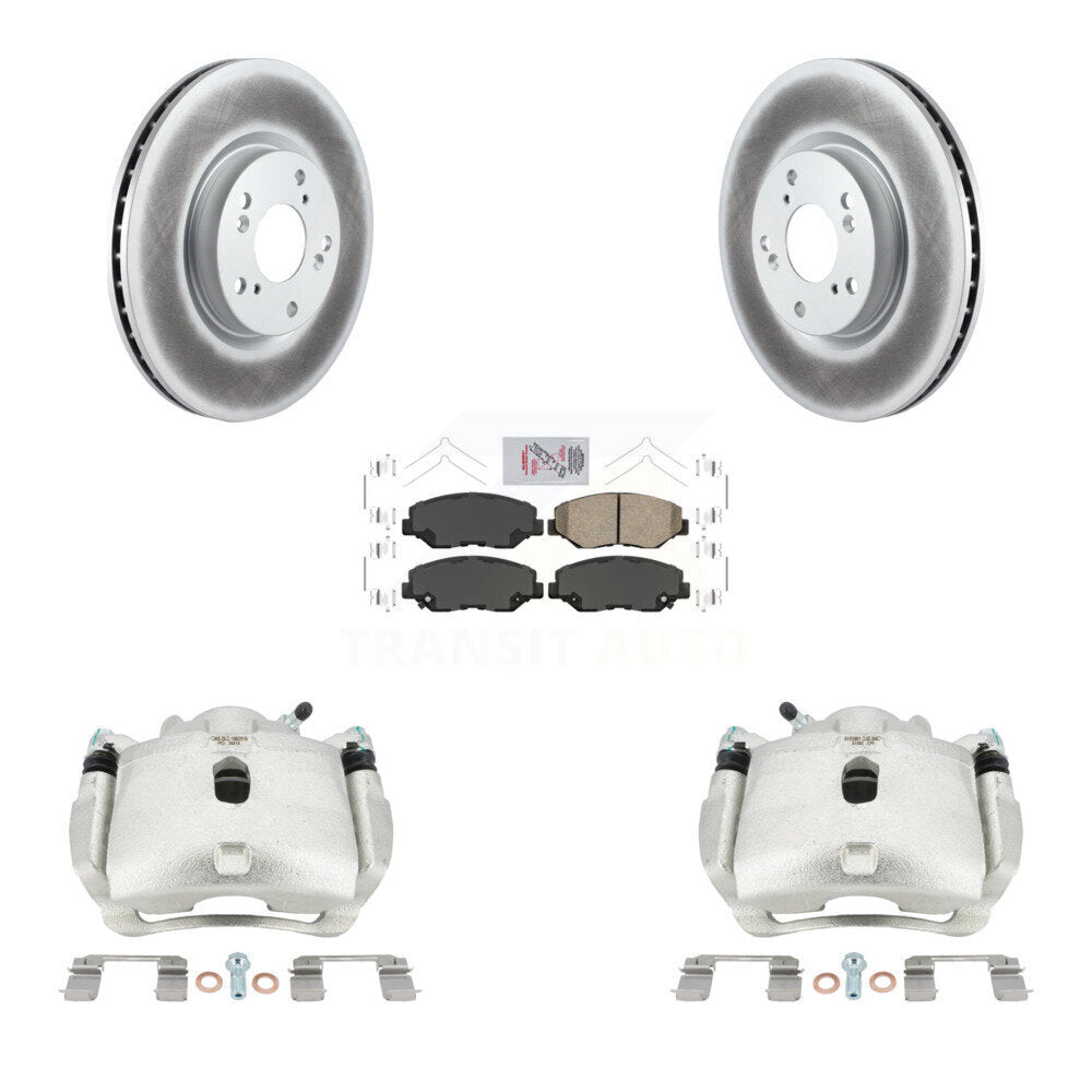 Front Disc Brake Caliper Coated Rotors And Ceramic Pads Kit For Honda Civic Acura ILX KCG-100149N