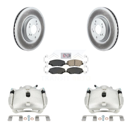 Front Disc Brake Caliper Coated Rotors And Ceramic Pads Kit For Honda Civic Acura ILX KCG-100149N
