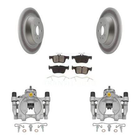 Rear Disc Brake Caliper Coated Rotors And Semi-Metallic Pads Kit For Lincoln Continental KCG-100149S