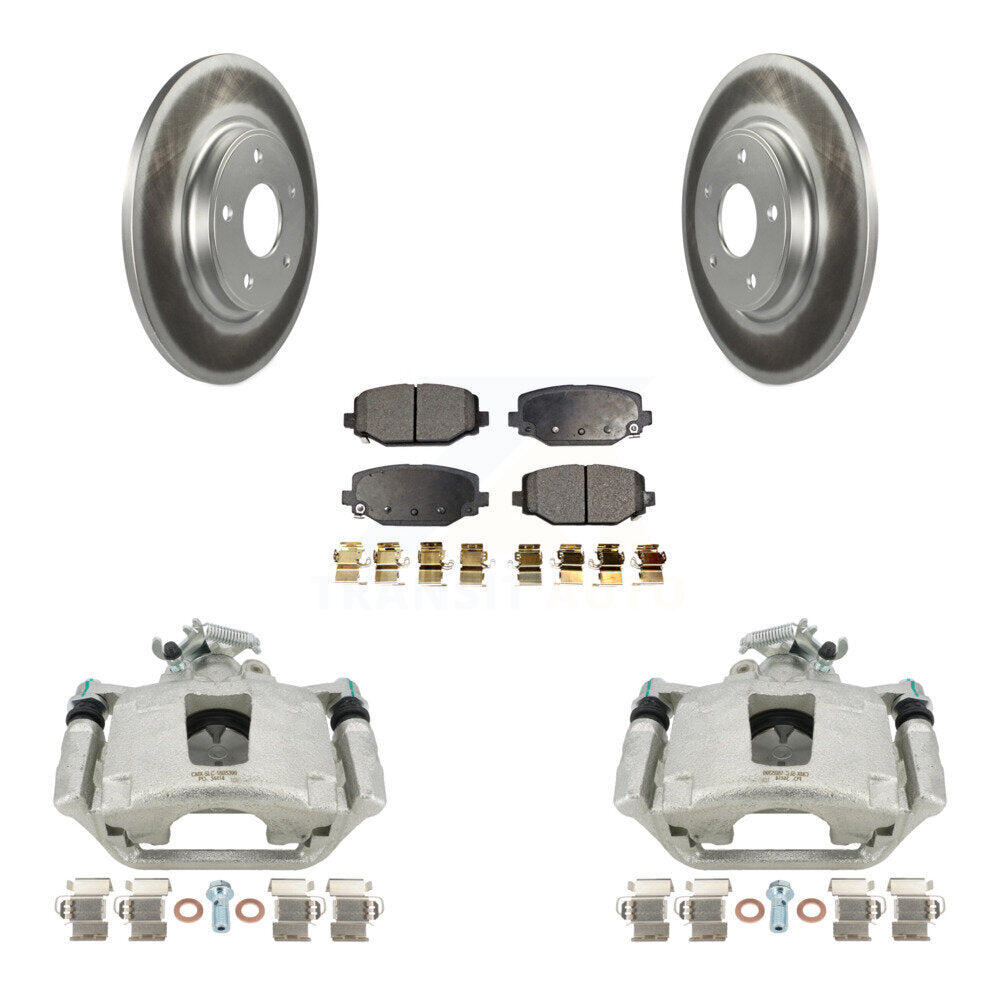 Rear Disc Brake Caliper Coated Rotors And Ceramic Pads Kit For Dodge Grand Caravan KCG-100149T by Transit Auto