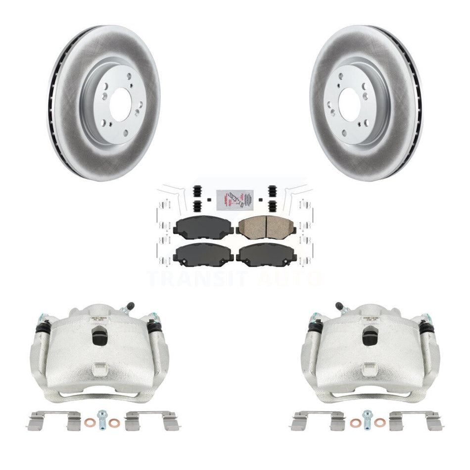 Front Disc Brake Caliper Coated Rotors And Ceramic Pads Kit For Honda Civic Acura ILX KCG-100150N