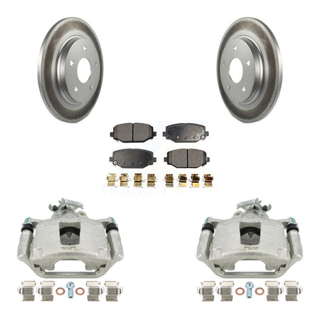 Rear Disc Brake Caliper Coated Rotors And Ceramic Pads Kit For 2017-2018 Dodge Grand Caravan With Single Piston Front KCG-100150T by Transit Auto