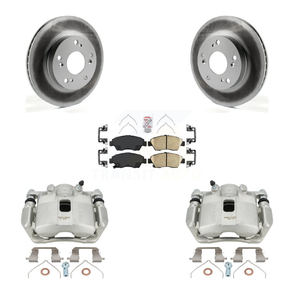 Front Disc Brake Caliper Coated Rotors And Ceramic Pads Kit For Honda Civic Acura ILX KCG-100151N