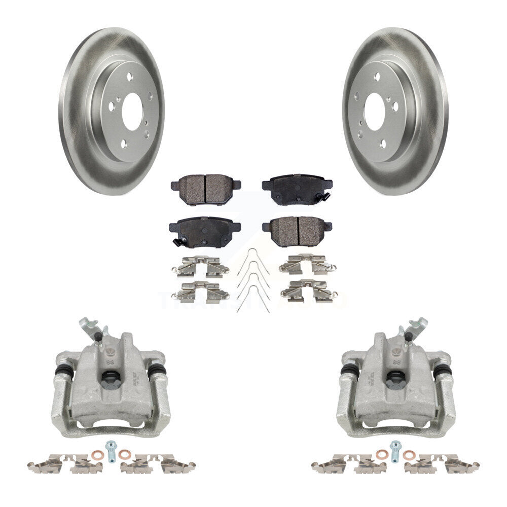 Rear Disc Brake Caliper Coated Rotors And Semi-Metallic Pads Kit For Toyota Matrix KCG-100151P