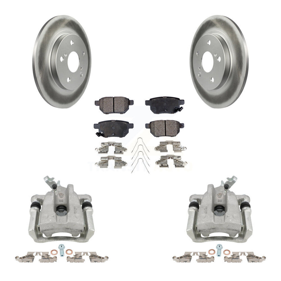Rear Disc Brake Caliper Coated Rotors And Semi-Metallic Pads Kit For Toyota Matrix KCG-100151P