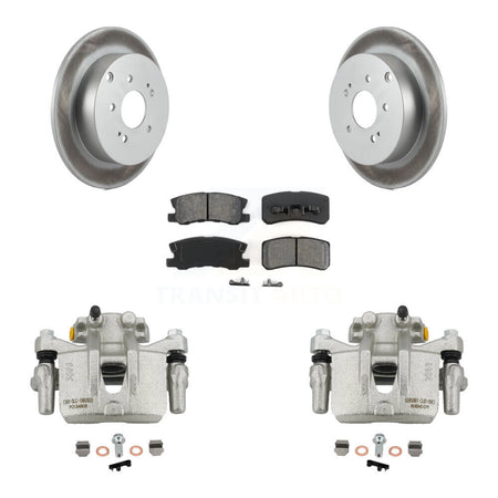 Rear Disc Brake Caliper Coated Rotors And Semi-Metallic Pads Kit For Mitsubishi Endeavor KCG-100151S