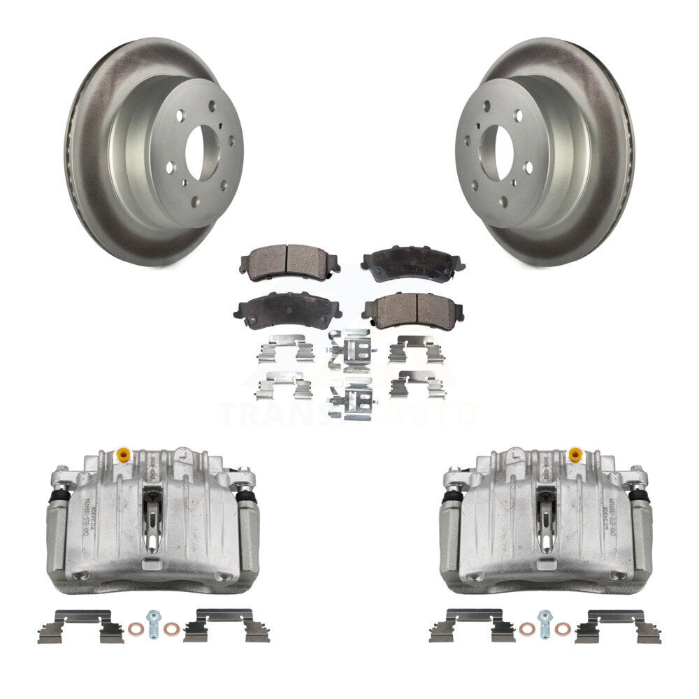Rear Disc Brake Caliper Coated Rotors And Ceramic Pads Kit For GMC Sierra 1500 Classic KCG-100152T