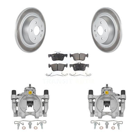 Rear Disc Brake Caliper Coat Rotor And Semi-Metallic Pad Kit For Ford Fusion Lincoln MKZ KCG-100153P