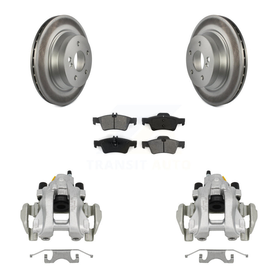 Rear Brake Caliper Coat Rotor And Semi-Metallic Pad Kit For Mercedes-Benz E350 E500 E320 KCG-100153S