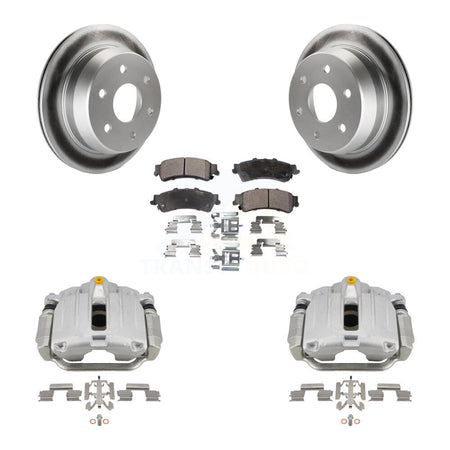 Rear Brake Caliper Coat Rotor Ceramic Pad Kit For Chevrolet GMC Silverado 1500 Sierra XL KCG-100153T