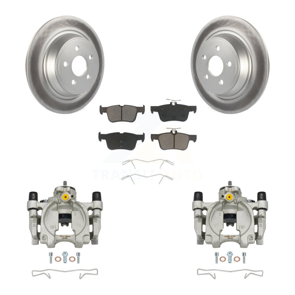 Rear Brake Caliper Coat Rotor And Ceramic Pad Kit For Ford Edge Lincoln MKX Nautilus MKZ KCG-100154C
