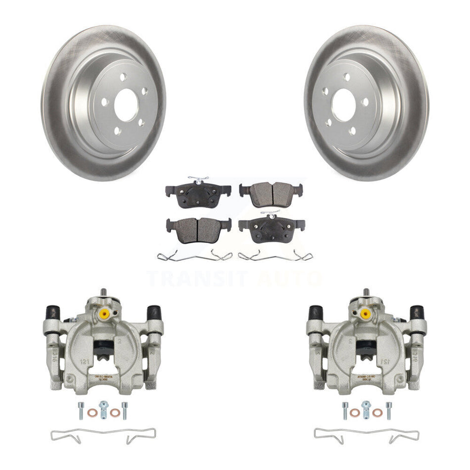 Rear Brake Caliper Coat Rotor & Semi-Metallic Pad Kit For Ford Edge Lincoln MKX Nautilus KCG-100154P