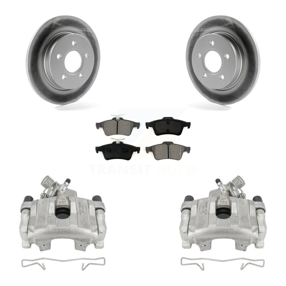 Rear Disc Brake Caliper Coated Rotors And Semi-Metallic Pads Kit For Ford Focus KCG-100154S