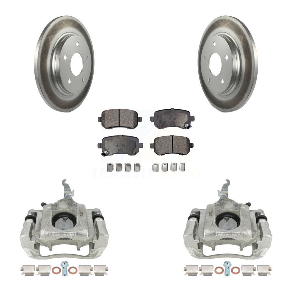 Rear Disc Brake Caliper Coated Rotors And Ceramic Pads Kit For 2009-2011 Dodge Journey KCG-100155T