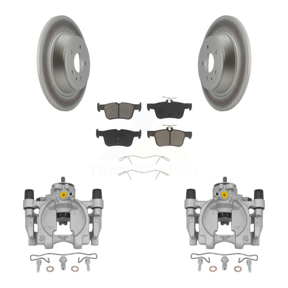 Rear Disc Brake Caliper Coated Rotors And Ceramic Pads Kit For Lincoln Continental KCG-100156C