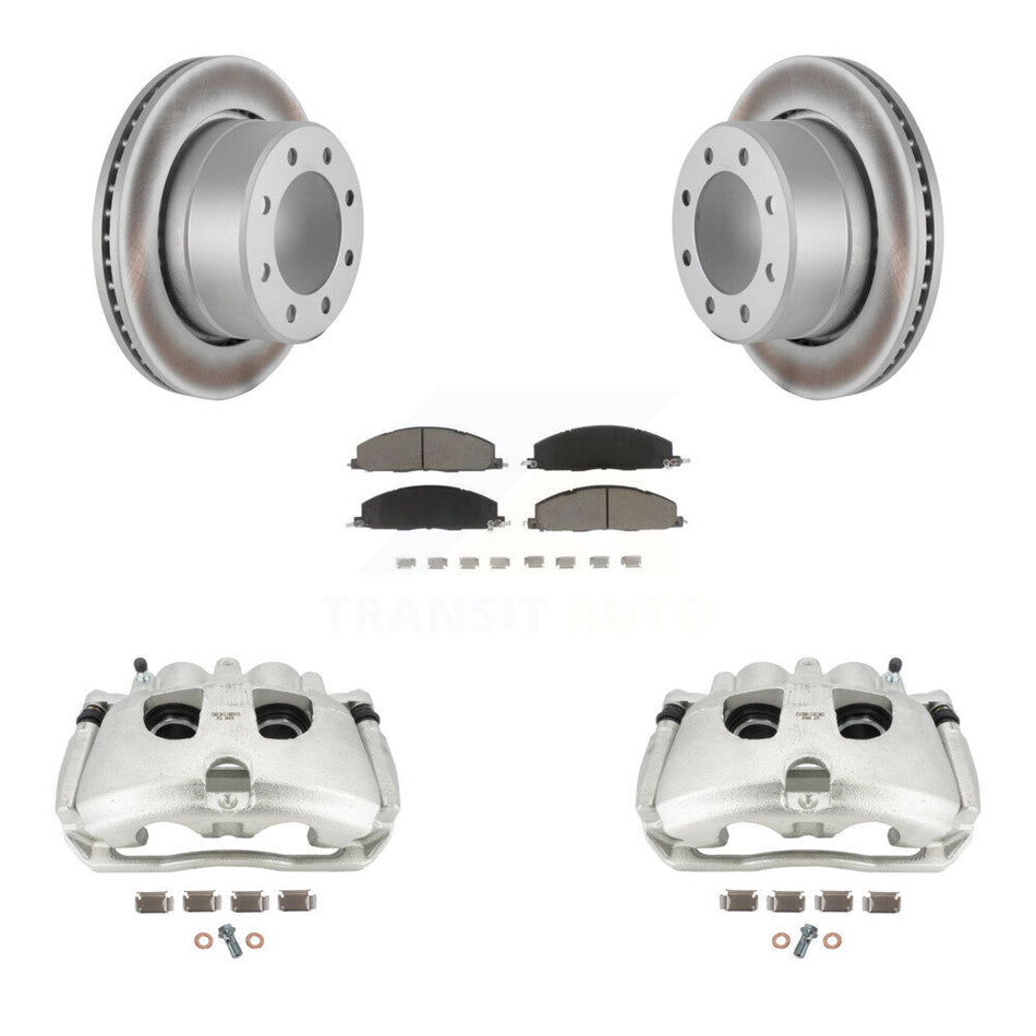 Rear Disc Brake Caliper Coated Rotors And Ceramic Pads Kit For Ram 2500 3500 Dodge KCG-100157C by Transit Auto