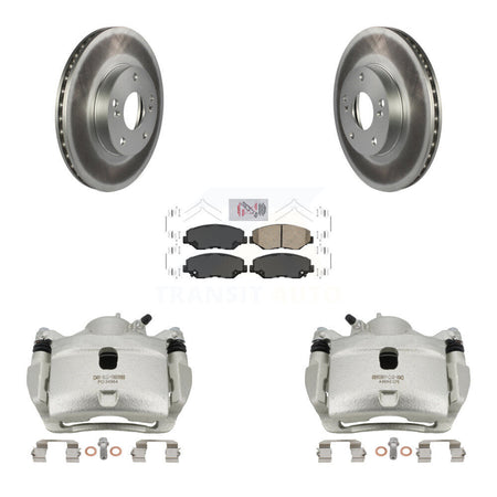 Front Disc Brake Caliper Coated Rotors And Ceramic Pads Kit For Honda Civic CR-Z KCG-100157N