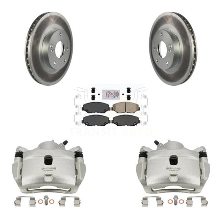 Front Disc Brake Caliper Coated Rotors And Ceramic Pads Kit For Honda Civic CR-Z KCG-100158N