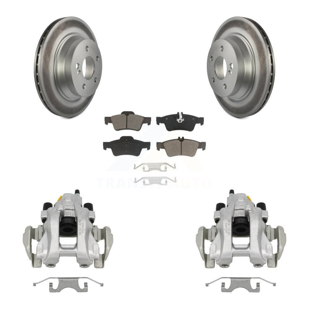 Rear Brake Caliper Coat Rotors & Ceramic Pad Kit For Mercedes-Benz E350 E500 E320 CLS550 KCG-100160C