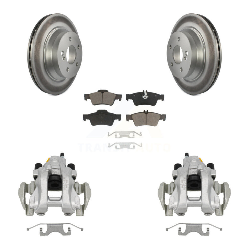 Rear Brake Caliper Coat Rotors & Ceramic Pad Kit For Mercedes-Benz E350 E500 E320 CLS550 KCG-100160C