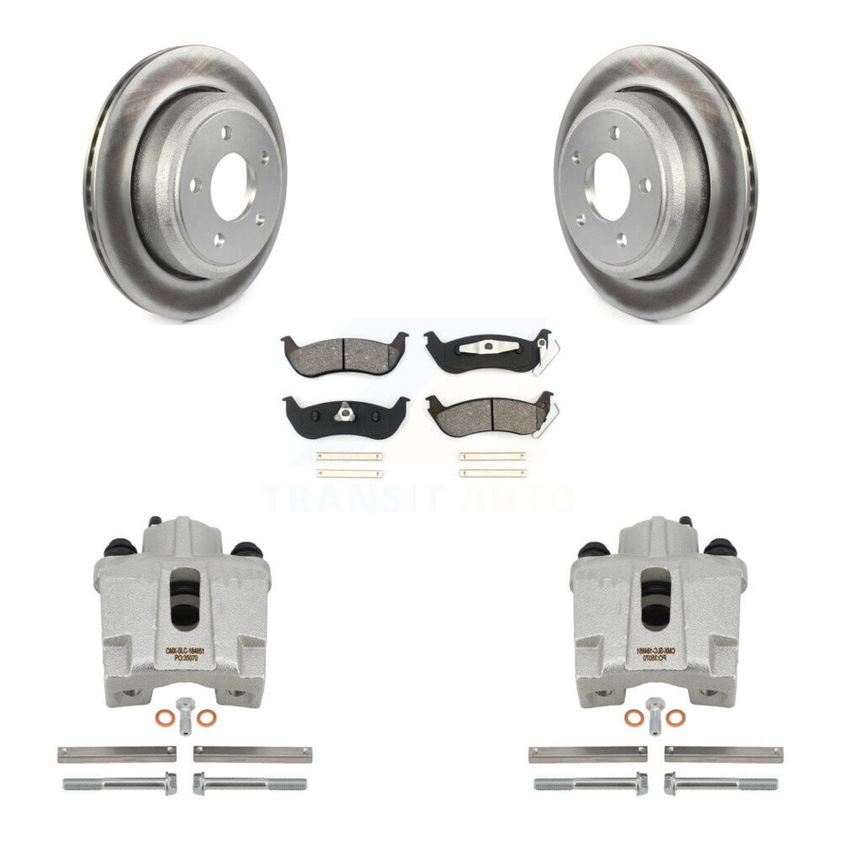 Rear Disc Brake Caliper Coated Rotors And Semi-Metallic Pads Kit For 2010-2011 Ford Ranger KCG-100160S