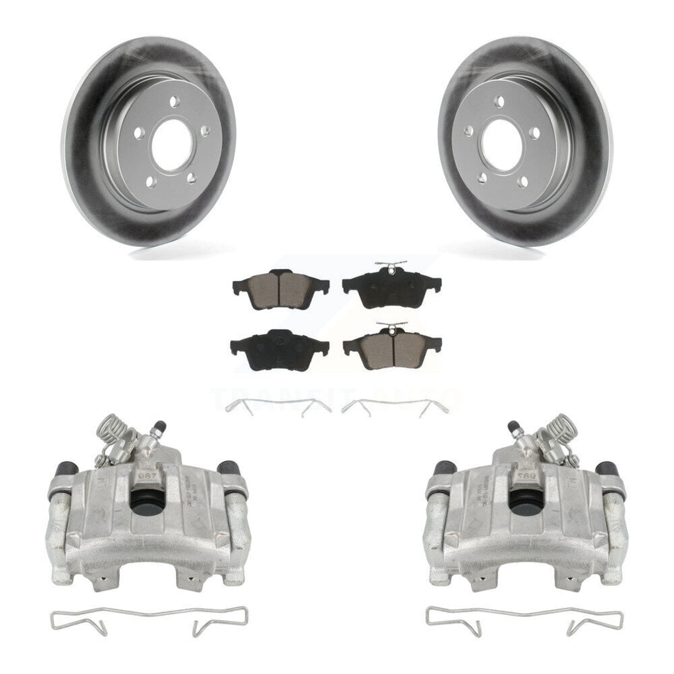 Rear Disc Brake Caliper Coated Rotors And Ceramic Pads Kit For Ford Focus KCG-100161C
