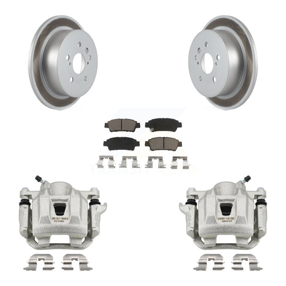 Rear Disc Brake Caliper Coated Rotors And Ceramic Pads Kit For 2004-2010 Toyota Sienna KCG-100162C