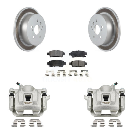 Rear Disc Brake Caliper Coat Rotor And Semi-Metallic Pad Kit For 2004-2010 Toyota Sienna KCG-100162P