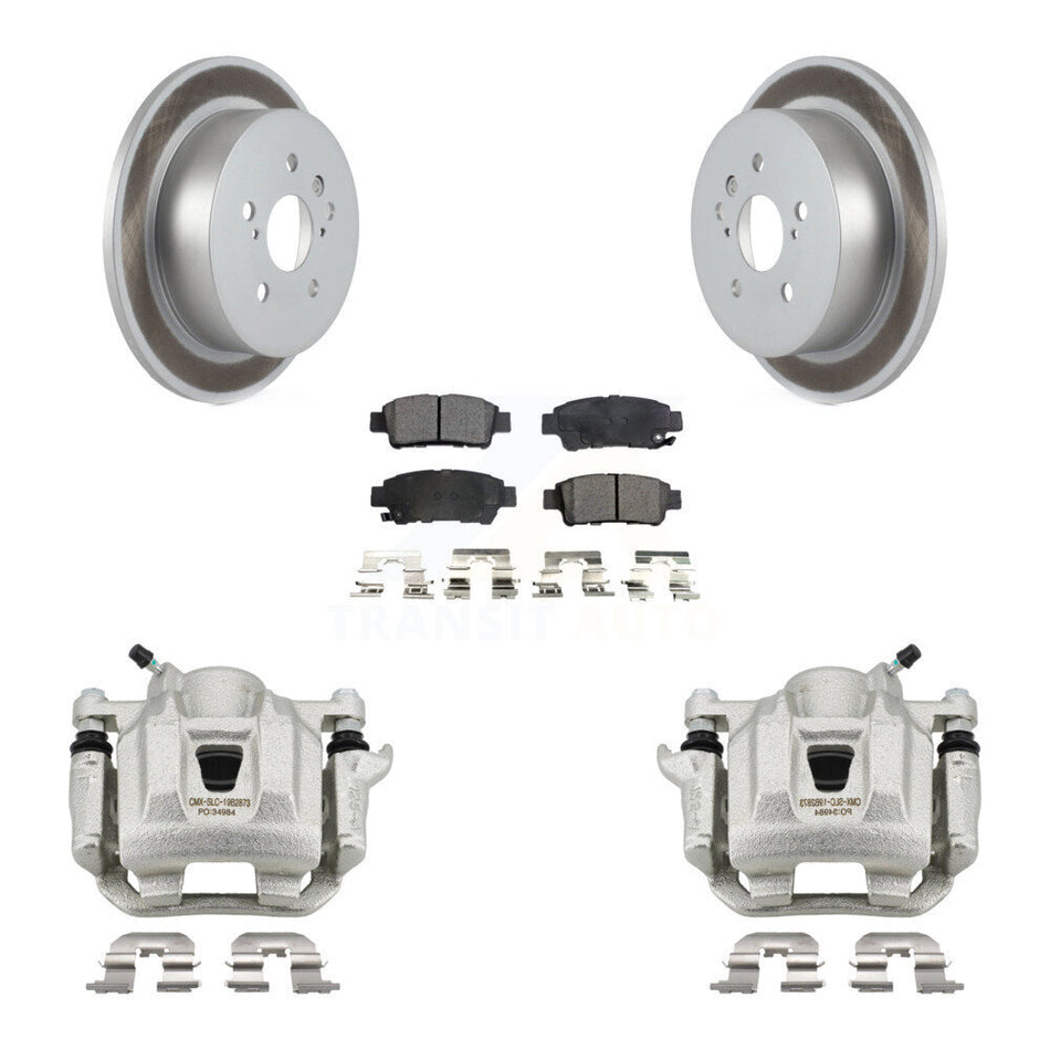 Rear Disc Brake Caliper Coat Rotor And Semi-Metallic Pad Kit For 2004-2010 Toyota Sienna KCG-100162P