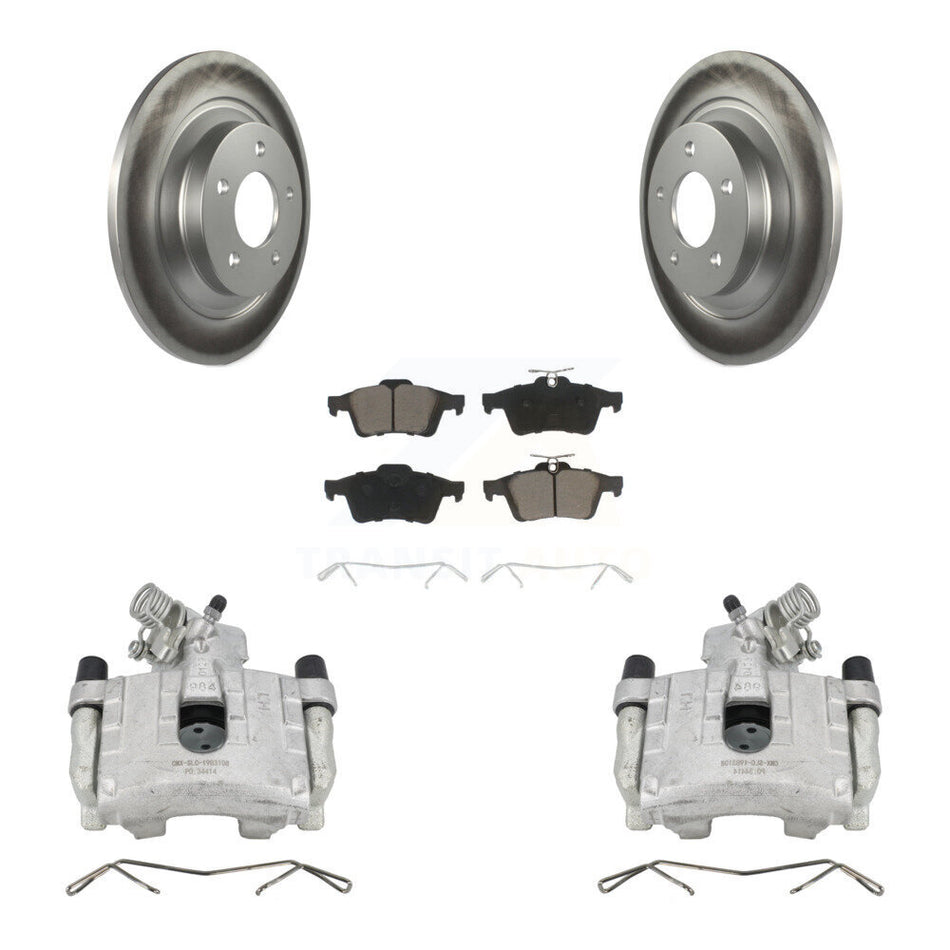 Rear Disc Brake Caliper Coated Rotors And Ceramic Pads Kit For Mazda 5 KCG-100163C by Transit Auto