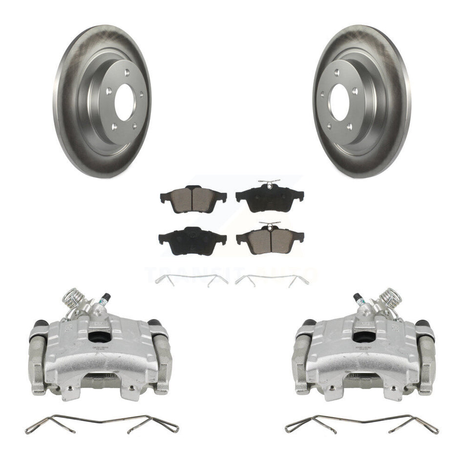Rear Disc Brake Caliper Coated Rotors And Ceramic Pads Kit For Mazda 5 KCG-100163C