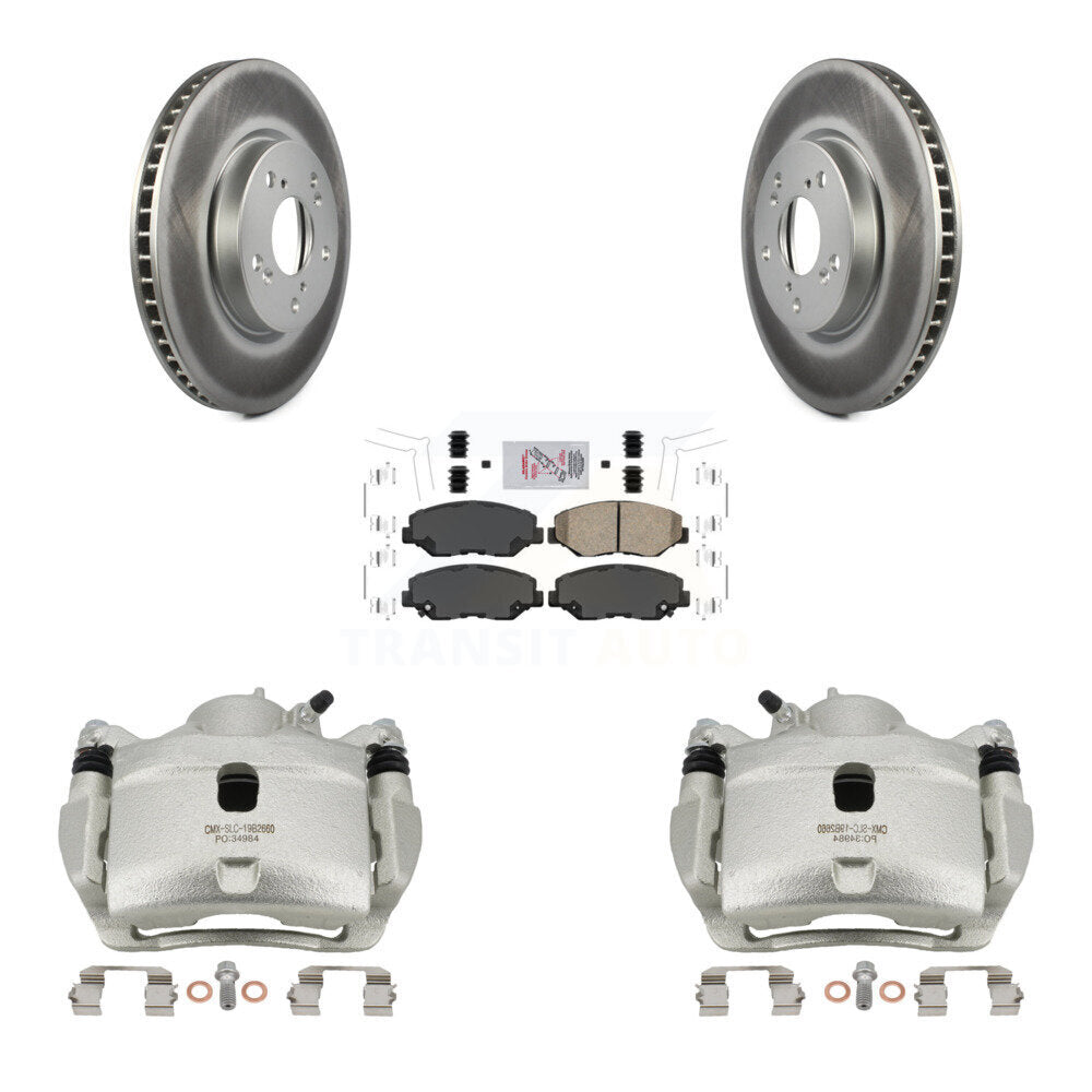 Front Disc Brake Caliper Coated Rotors And Ceramic Pads Kit For Honda Civic KCG-100163N
