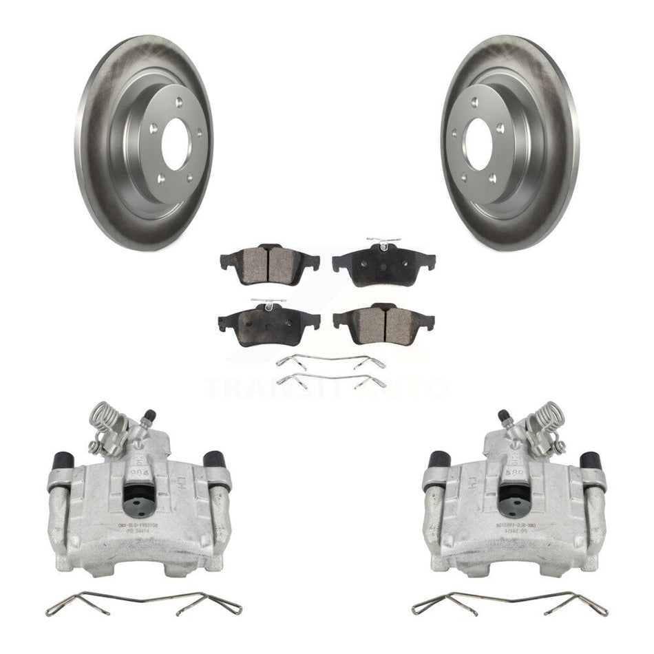 Rear Disc Brake Caliper Coated Rotors And Semi-Metallic Pads Kit For Mazda 5 KCG-100163P
