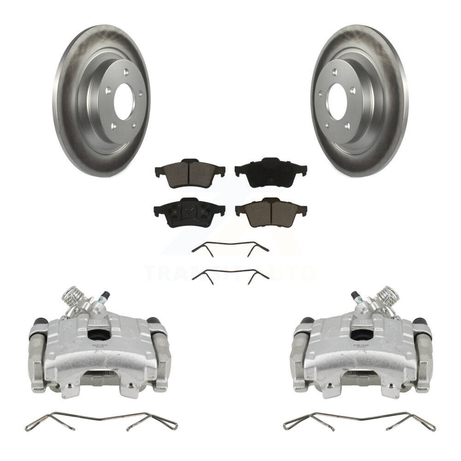 Rear Disc Brake Caliper Coated Rotors And Ceramic Pads Kit For 2006 Mazda 5 To 02 06 KCG-100164C