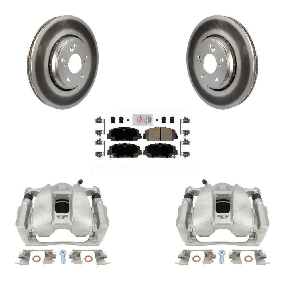 Front Disc Brake Caliper Coated Rotors And Ceramic Pads Kit For Honda Accord KCG-100164N by Transit Auto