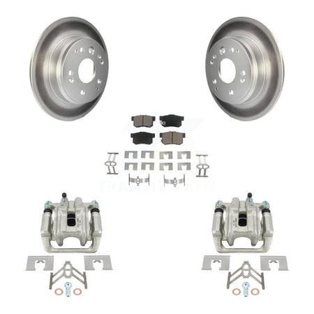 Rear Disc Brake Caliper Coated Rotors And Ceramic Pads Kit For Acura TL Honda Element KCG-100165C by Transit Auto