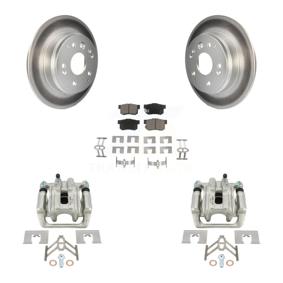 Rear Disc Brake Caliper Coated Rotors And Ceramic Pads Kit For Acura TL Honda Element KCG-100165C