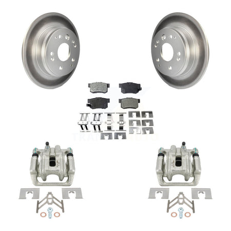 Rear Disc Brake Caliper Coated Rotors And Semi-Metallic Pads Kit For Acura TL Honda Element KCG-100165P by Transit Auto