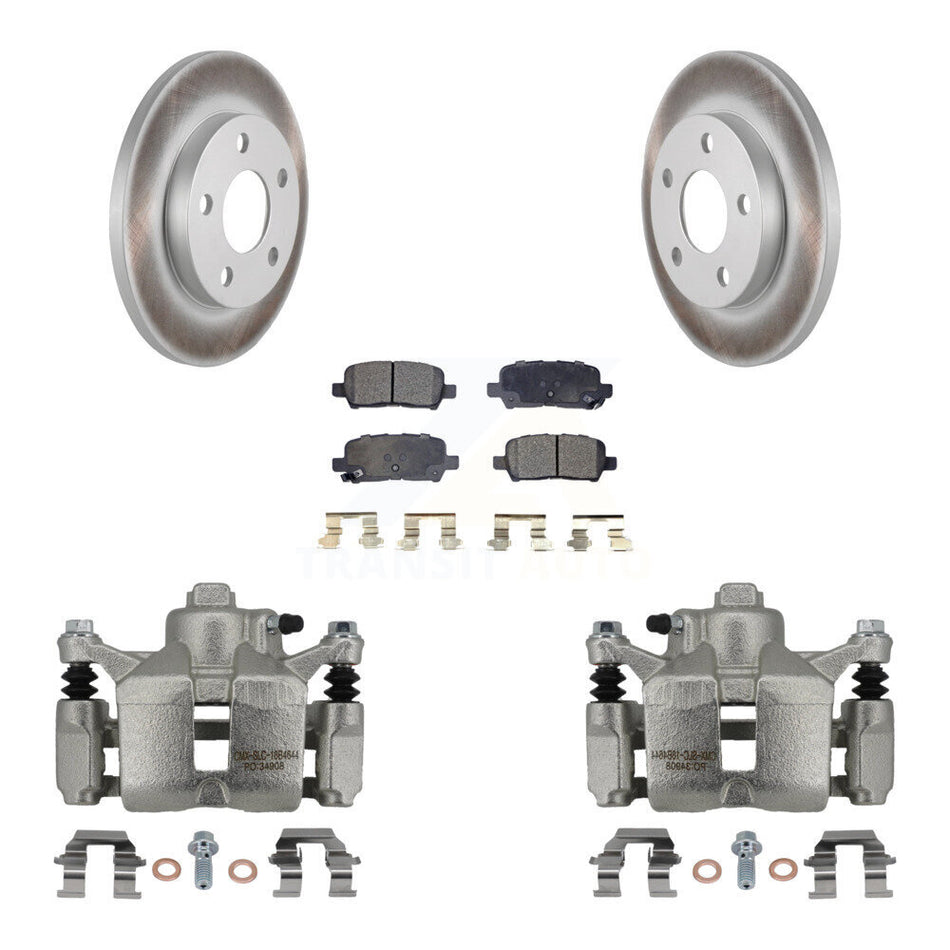 Rear Disc Brake Caliper Coated Rotors And Ceramic Pads Kit For Chevrolet Impala KCG-100165T
