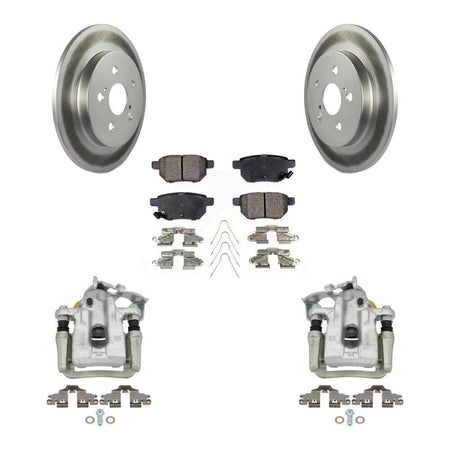 Rear Disc Brake Caliper Coated Rotors And Ceramic Pads Kit For Toyota Prius Plug-In KCG-100166T