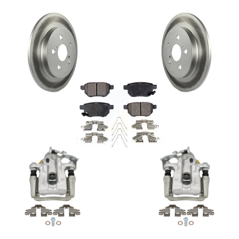 Rear Disc Brake Caliper Coated Rotors And Ceramic Pads Kit For Toyota Prius Plug-In KCG-100166T