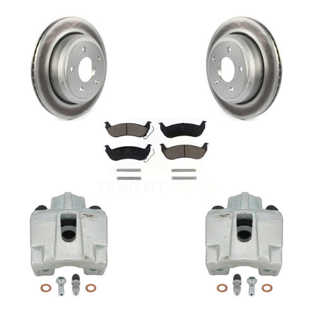 Rear Disc Brake Caliper Coated Rotors And Ceramic Pads Kit For 2010-2011 Ford Ranger KCG-100167C by Transit Auto