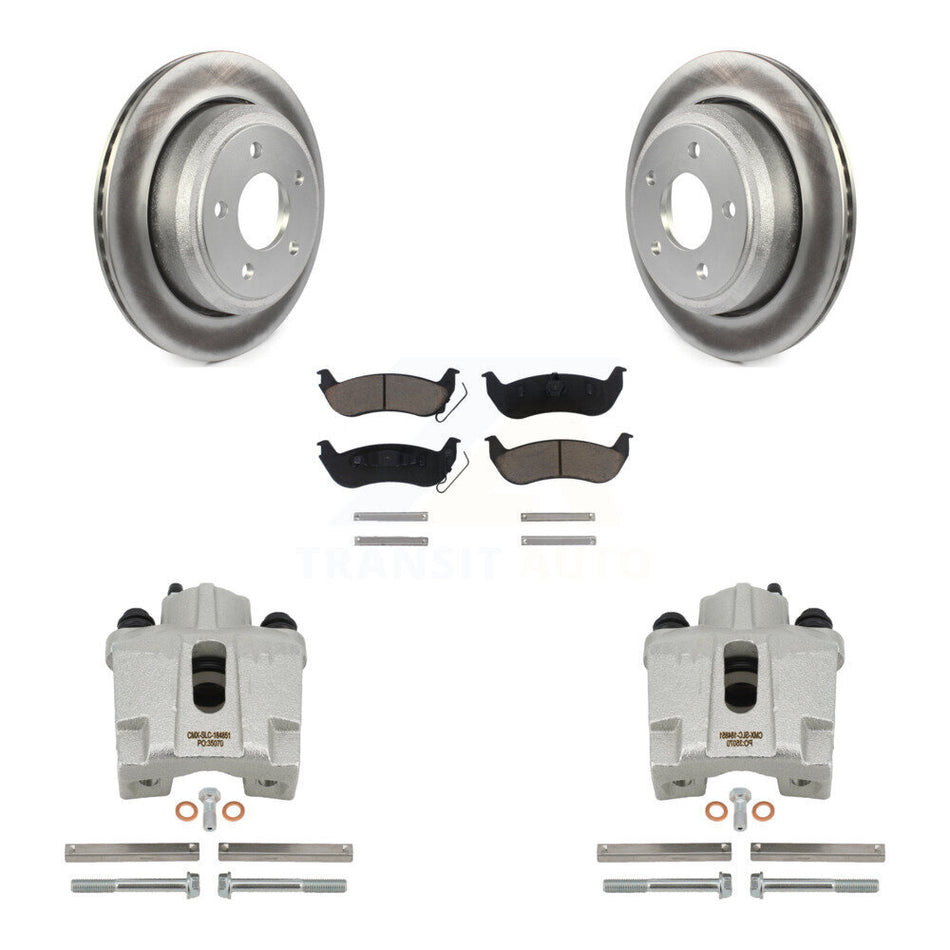 Rear Disc Brake Caliper Coated Rotors And Ceramic Pads Kit For 2010-2011 Ford Ranger KCG-100167C