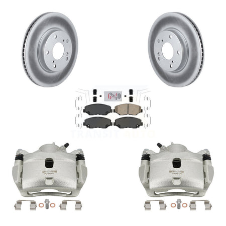 Front Disc Brake Caliper Coated Rotors And Ceramic Pads Kit For Honda Civic KCG-100167N